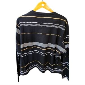 Meli Black White Stripe Long Sleeve Knit Top 4X